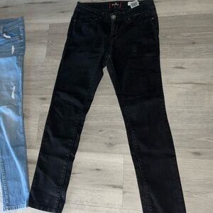 Black GUESS Straight-Leg Jeans